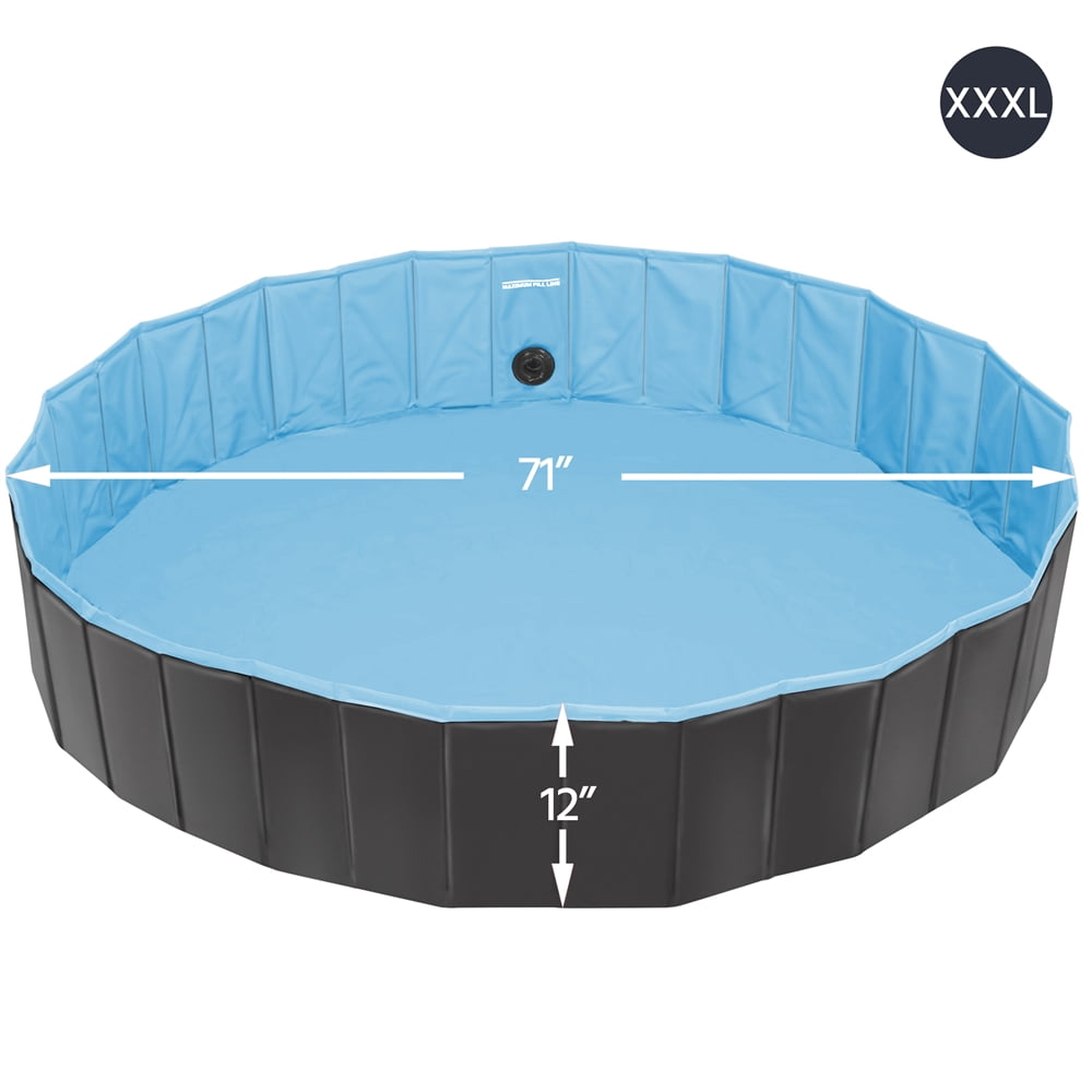 Yaheetech Portable PVC Swimming Pool with Non-slip Bottom for Dogs Cats, XXL, Blue