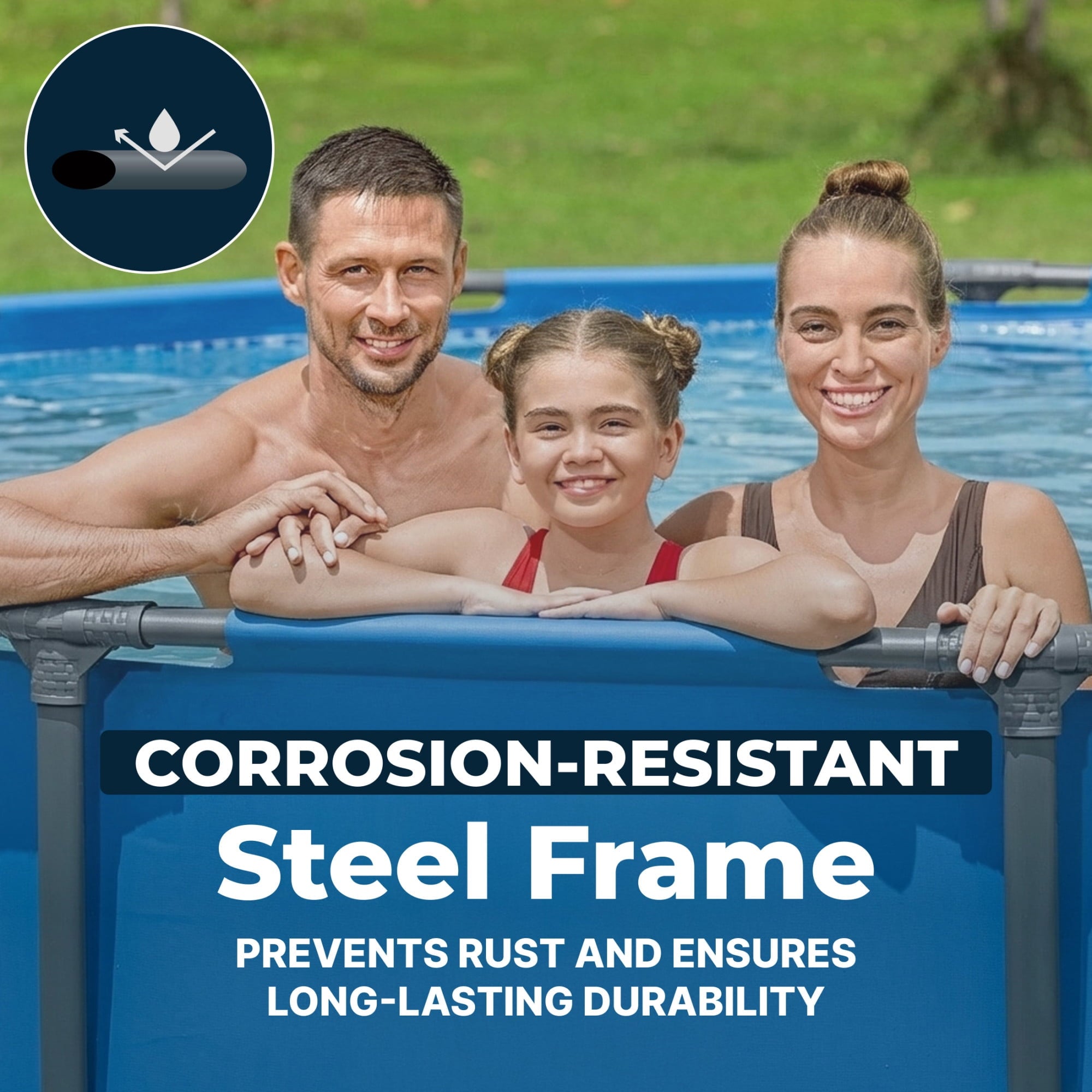 Bestway Steel Pro MAX 14’ x 42 Metal Frame Above Ground Pool, Blue, POOL ONLY