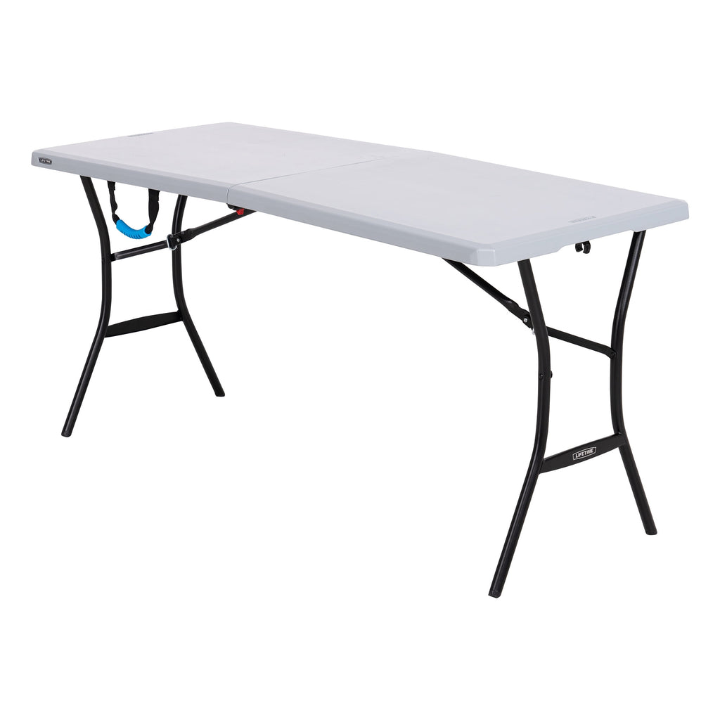 “Lifetime 5-Foot Fold-in-Half Table – Portable Indoor/Outdoor Utility Table for Camping, Events & Tailgating – Gray