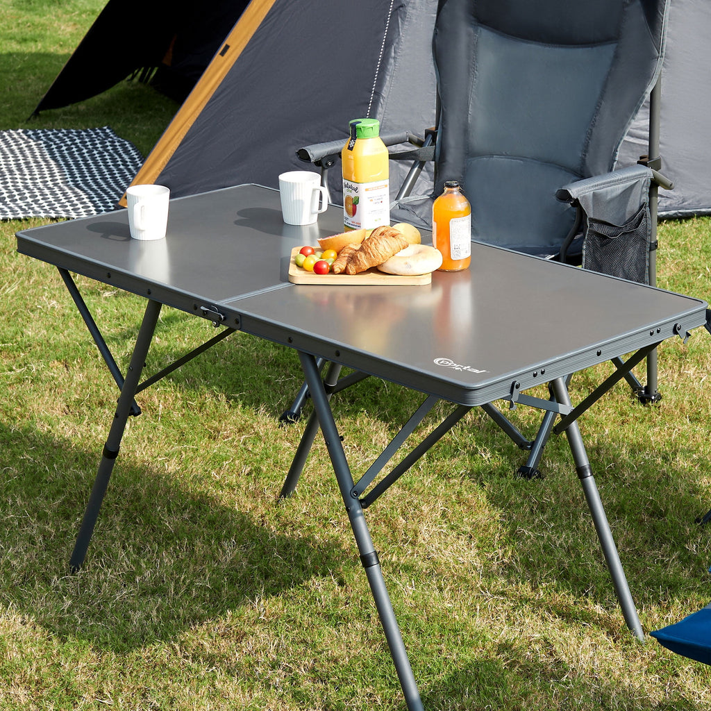 PORTAL Lightweight Folding Camping Table, Aluminum Roll Up Folding Square Table with Carry Bag for Picnic, Backyards, BBQ