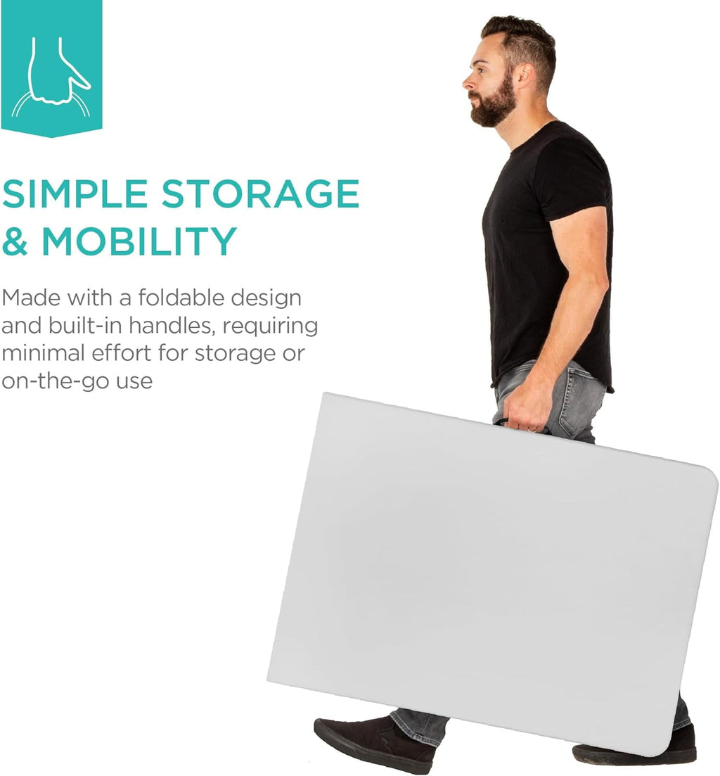 Blorly 6ft Folding Table, Outdoor Indoor Heavy Duty Portable Desk with Carrying Handle for Camping Picnic Party