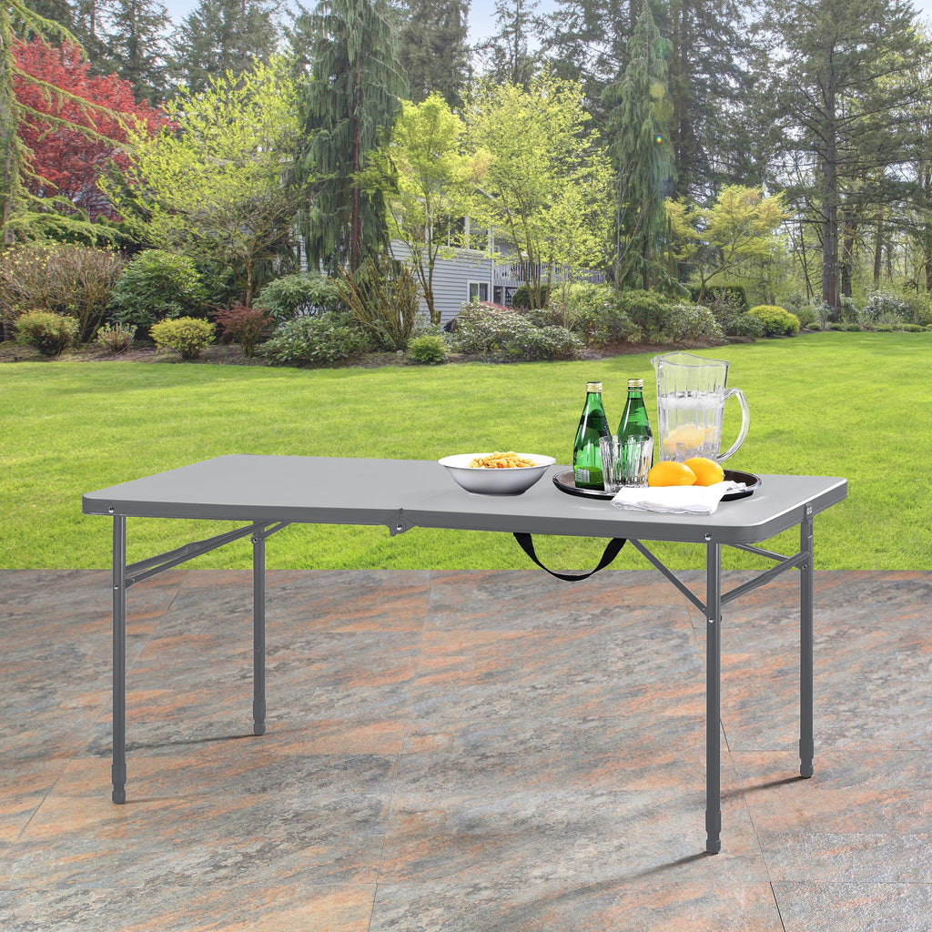 Mainstays 4' Adjustable Height Centerfold Folding Table, Black