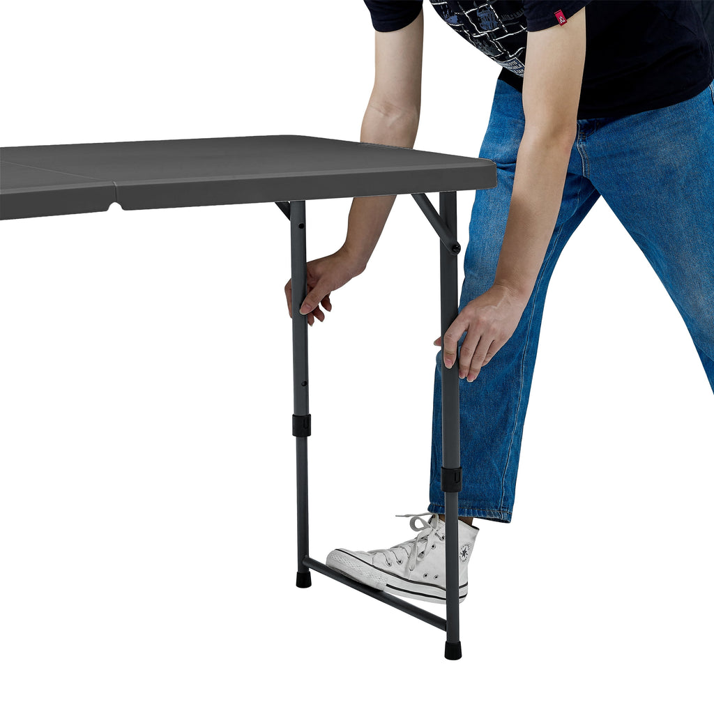 Mainstays 4' Adjustable Height Centerfold Folding Table, White