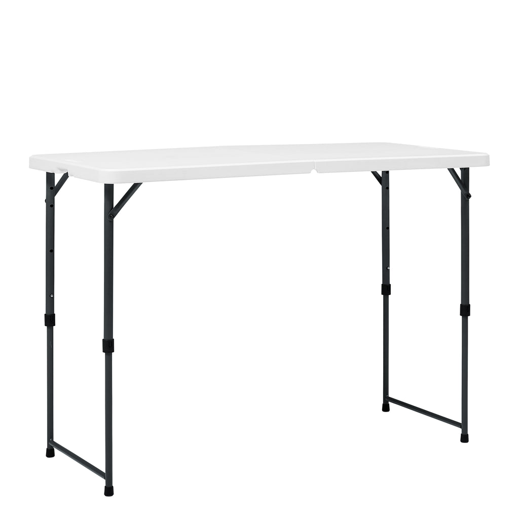 Mainstays 4' Adjustable Height Centerfold Folding Table, White