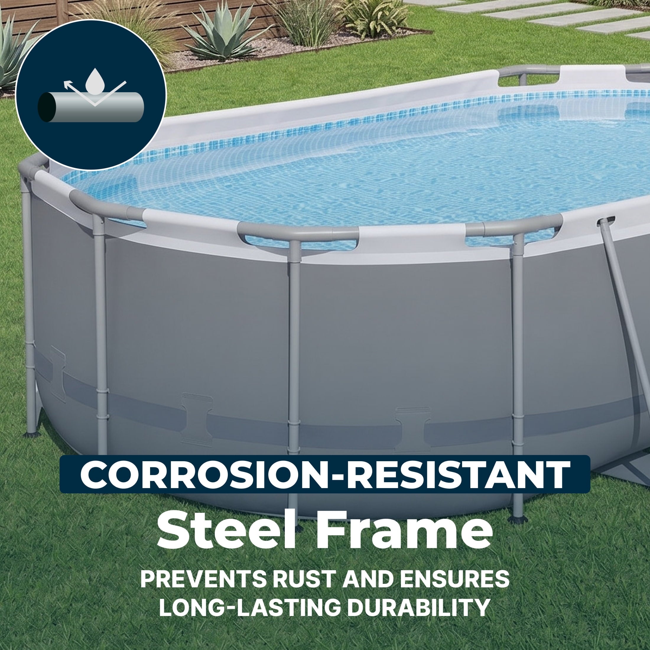 Bestway Steel Pro MAX 10 ft x 6 ft 7 In x 33 in, Oval Above Ground Pool Set, Outdoor Frame Swimming Pool