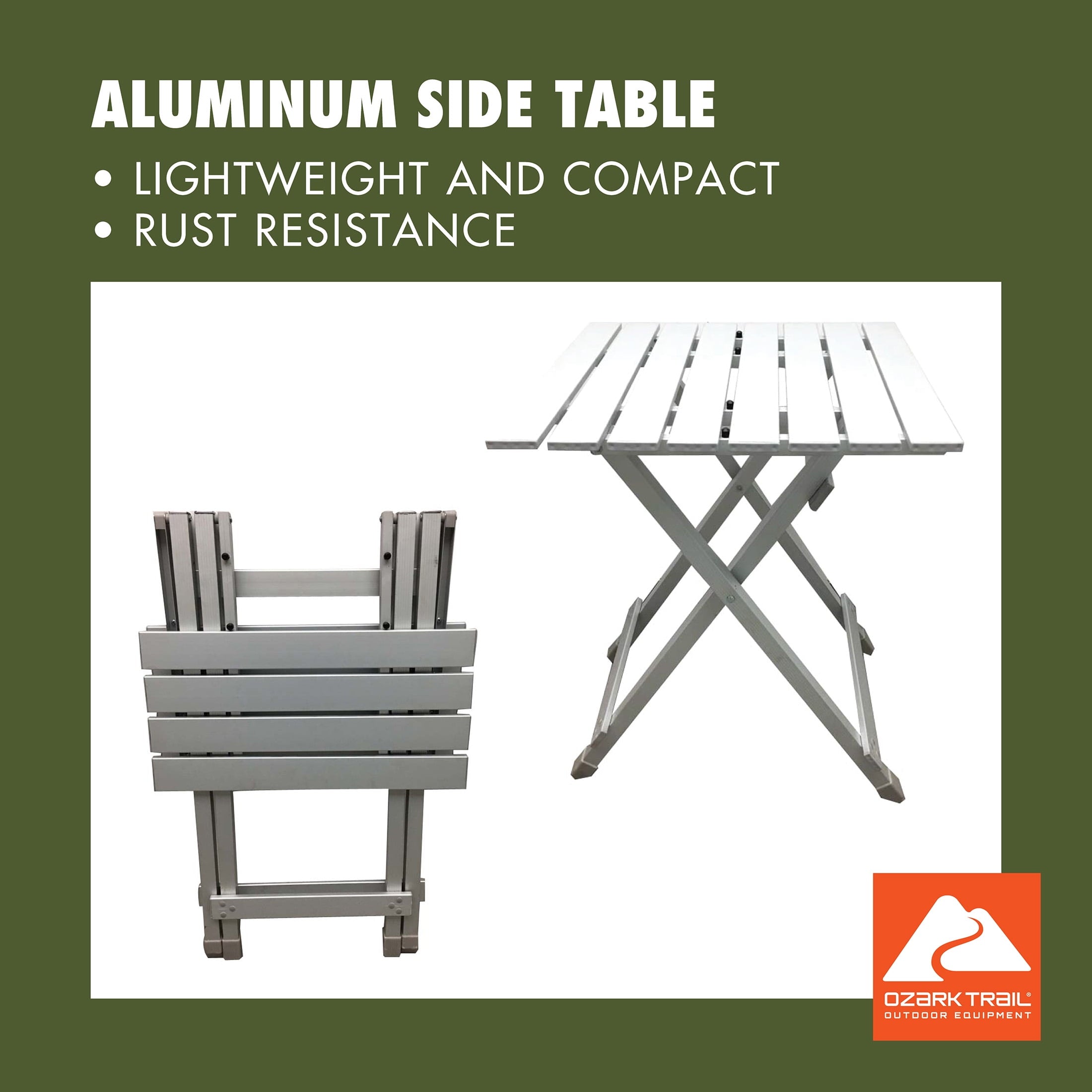 Ozark Trail Aluminum Camping Table, Silver