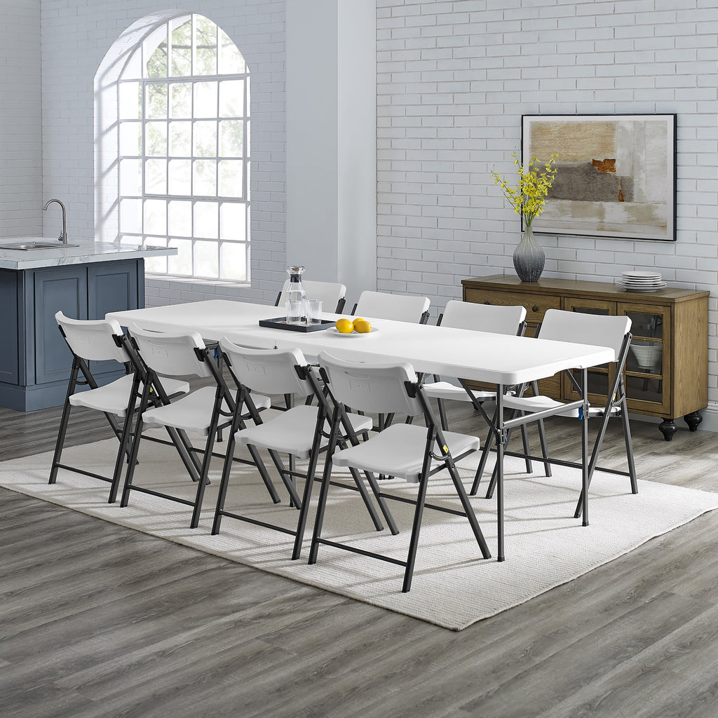 Mainstays 8' Rectangle Centerfold Folding Table, White