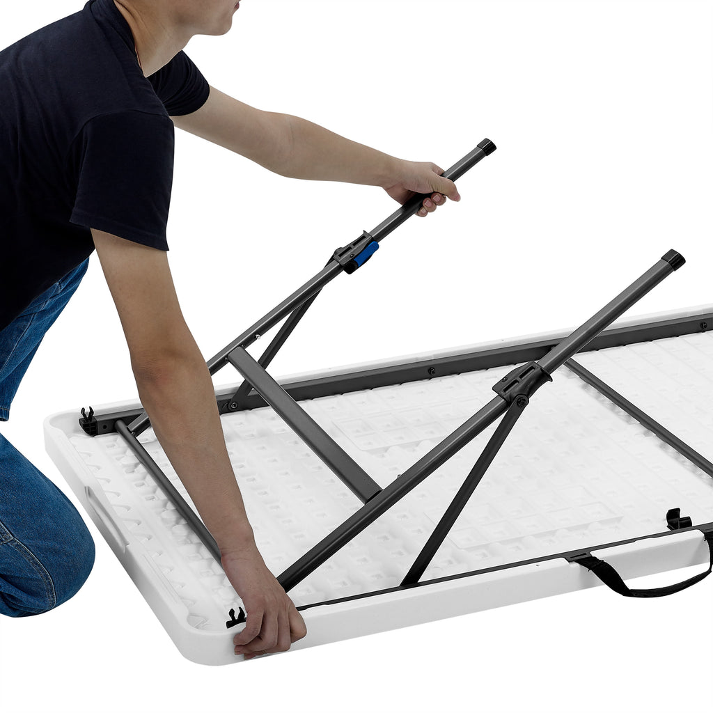 Mainstays 8' Rectangle Centerfold Folding Table, White