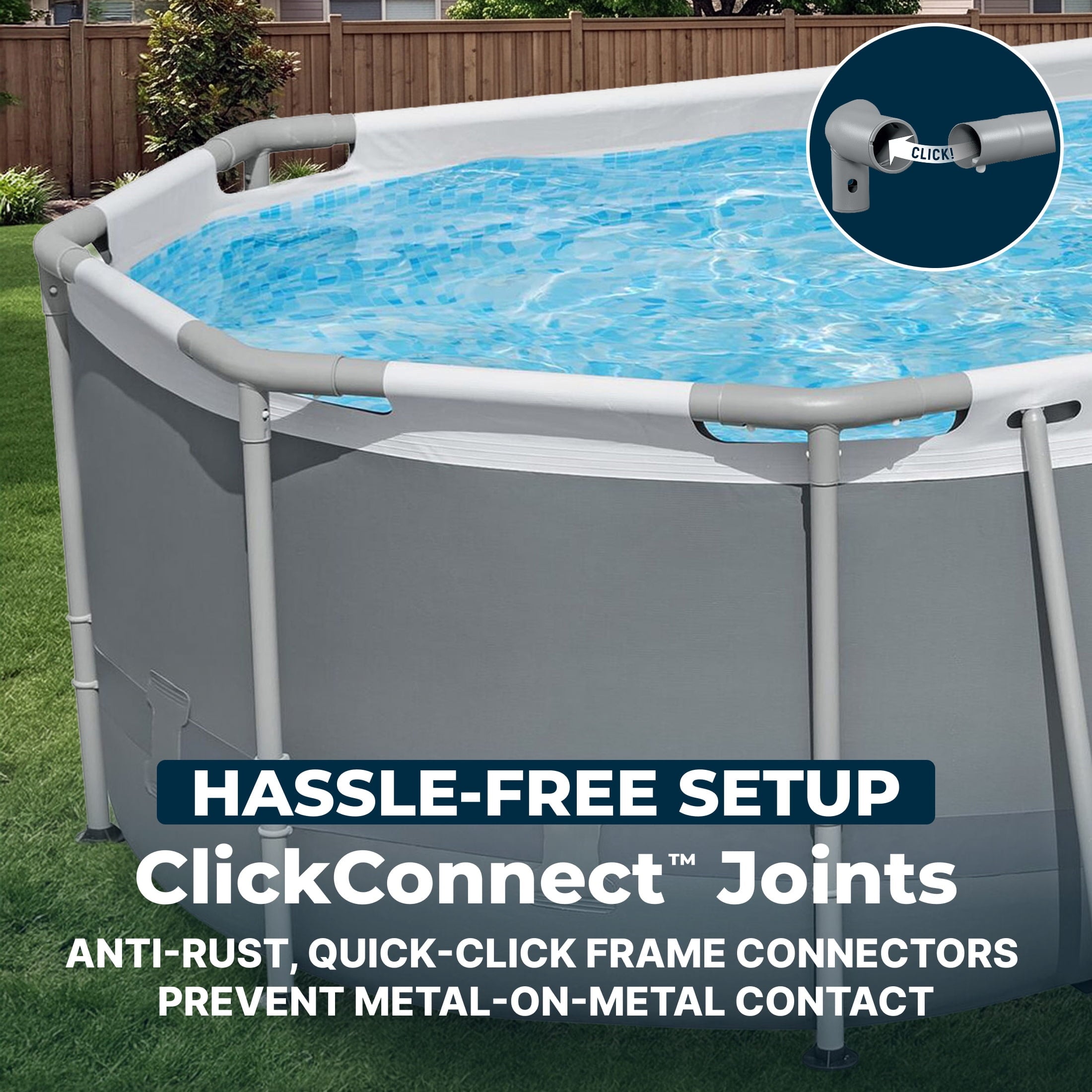 Bestway Steel Pro MAX 10 ft x 6 ft 7 In x 33 in, Oval Above Ground Pool Set, Outdoor Frame Swimming Pool