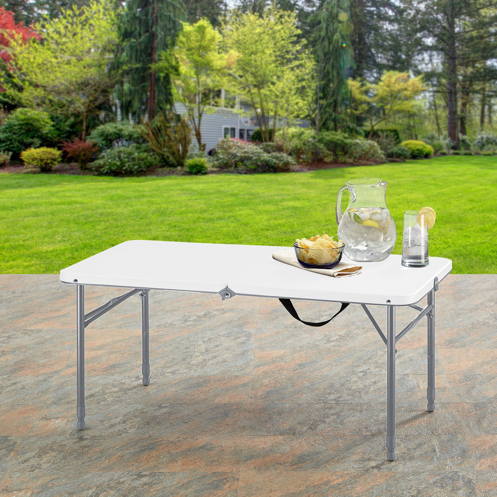 Mainstays 40 Adjustable Height Centerfold Folding Table, Black