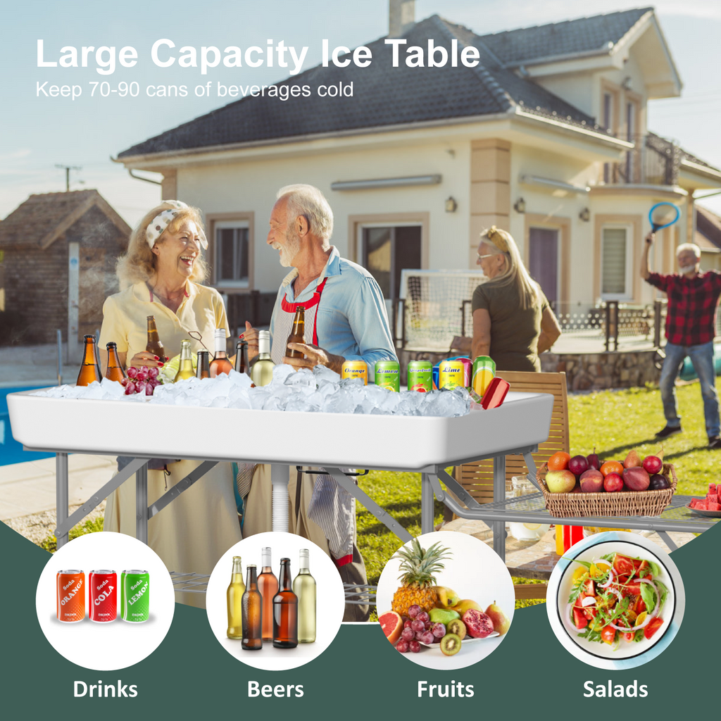 EVOKEDEN 42.5 Fish Cleaning Table w/ Sink, Folding Camping Table & Fish Cleaning Station w/ Measure Mark