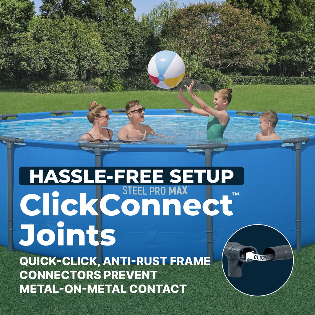 Bestway Steel Pro MAX 14’ x 42 Metal Frame Above Ground Pool, Blue, POOL ONLY