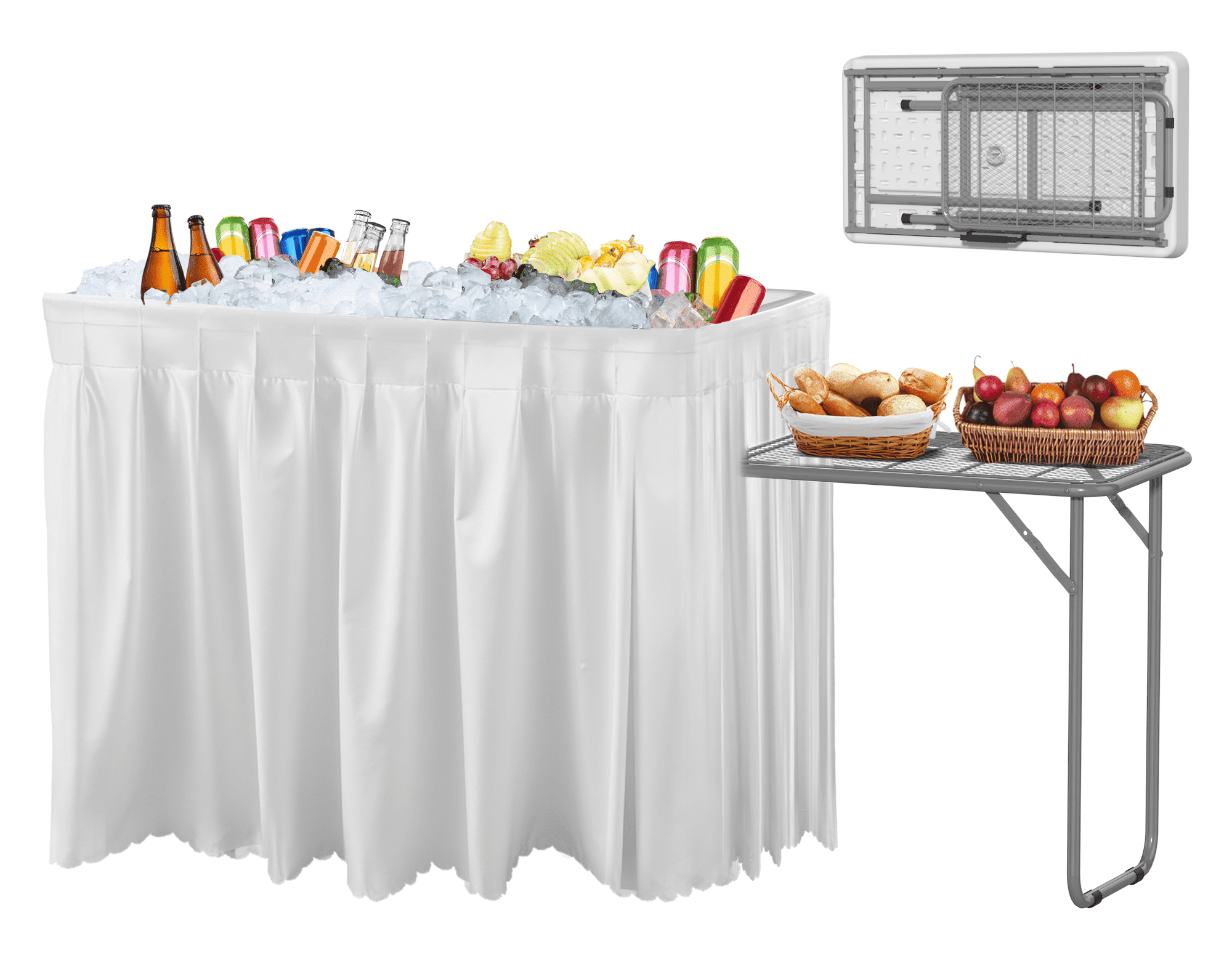 EVOKEDEN 42.5 Fish Cleaning Table w/ Sink, Folding Camping Table & Fish Cleaning Station w/ Measure Mark