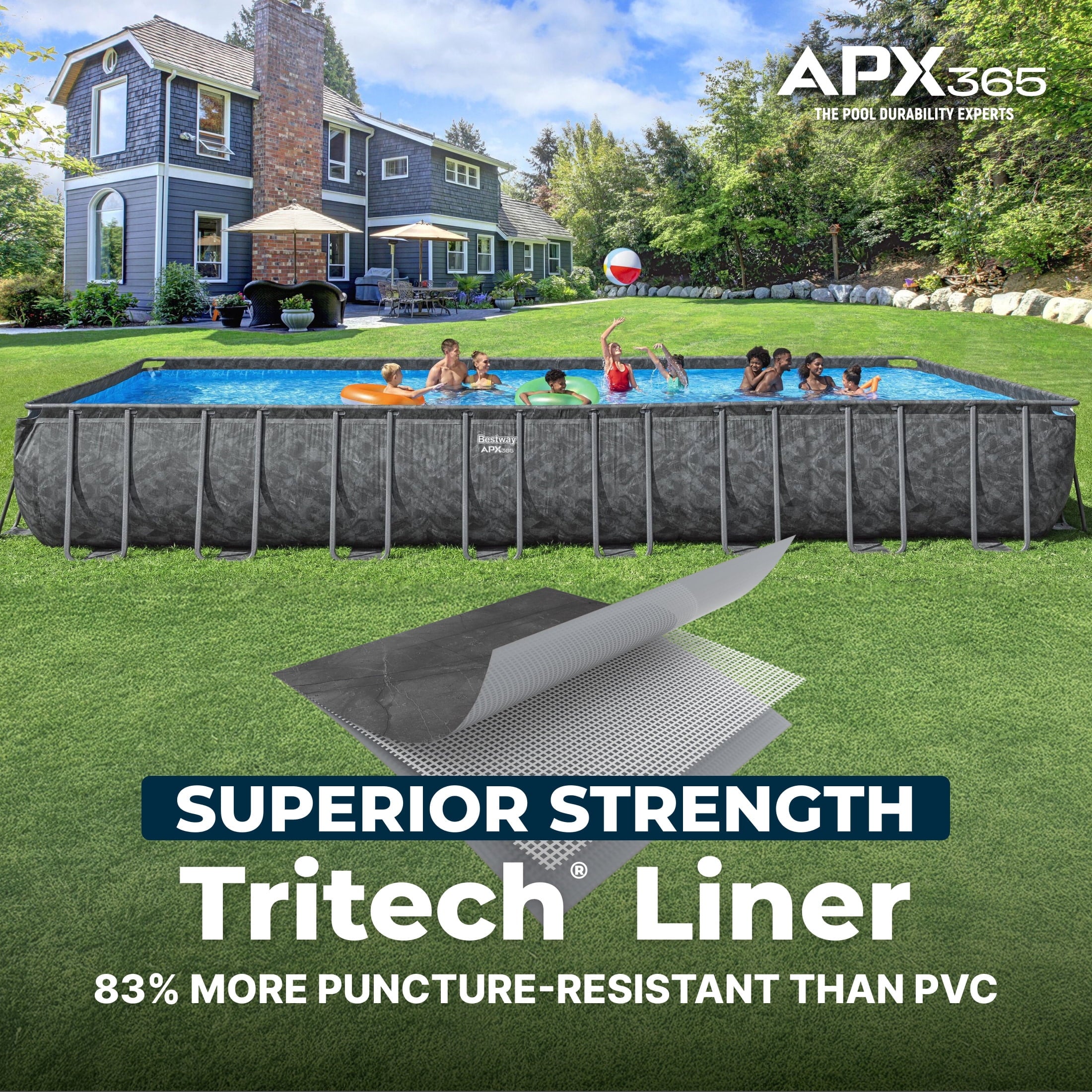 Bestway APX 365 18'x9'x52 Metal Frame Above Ground Pool Set with Sand Filter Pump