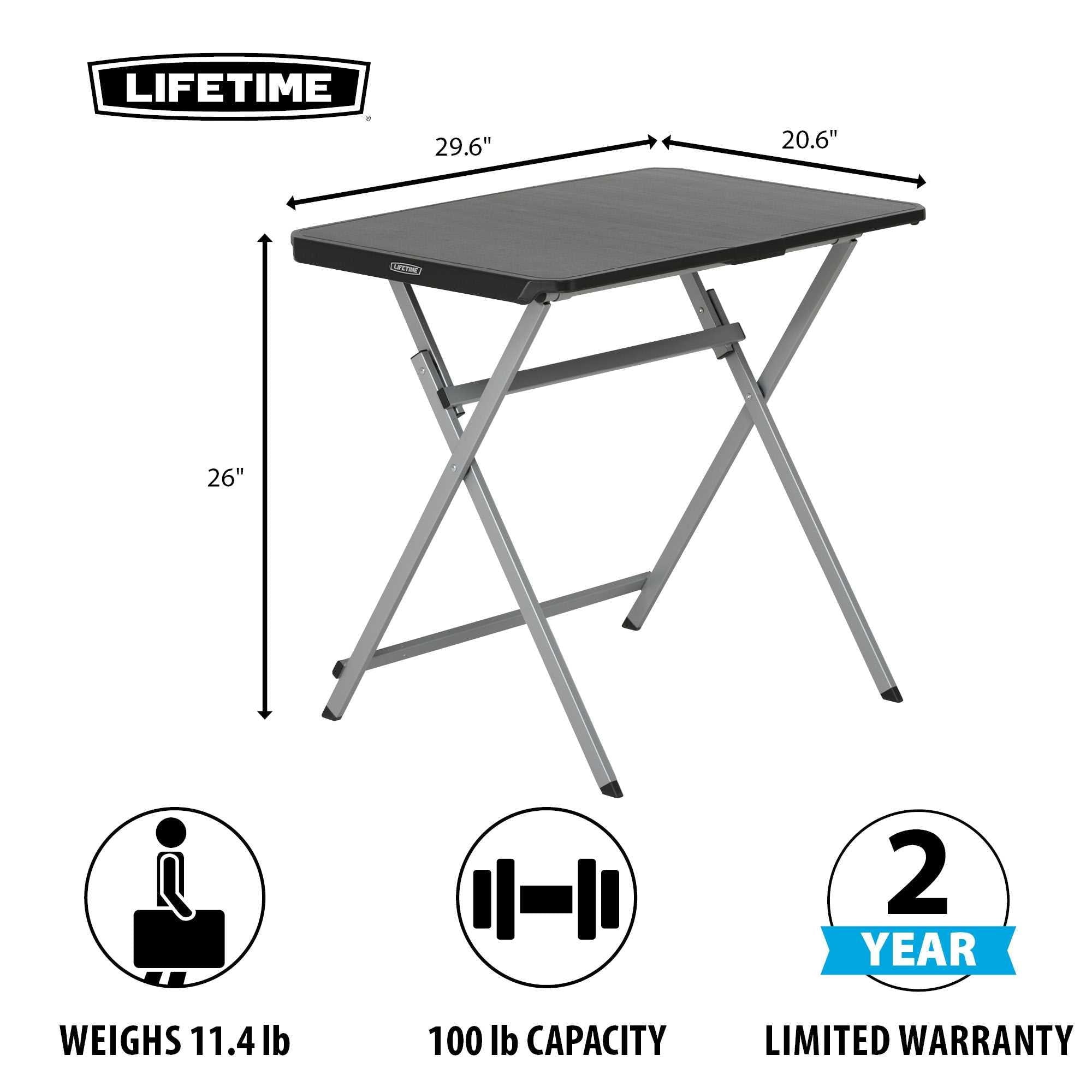Lifetime 30-Inch Rectangle Folding Table, Light Commercial Grade, Indoor/Outdoor, Black