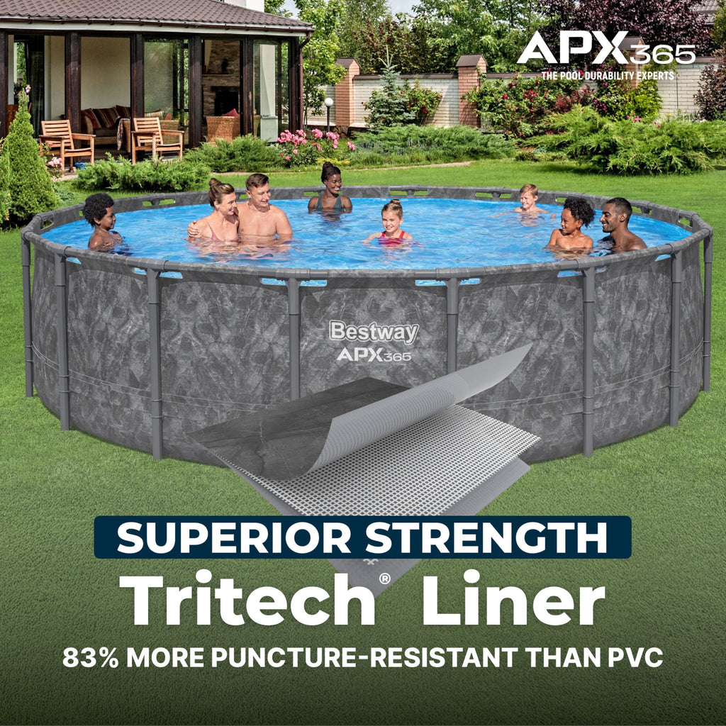 Bestway APX 365 18'x52 Metal Frame Above Ground Pool w/ Sand Filter Pump, Ladder & Cover