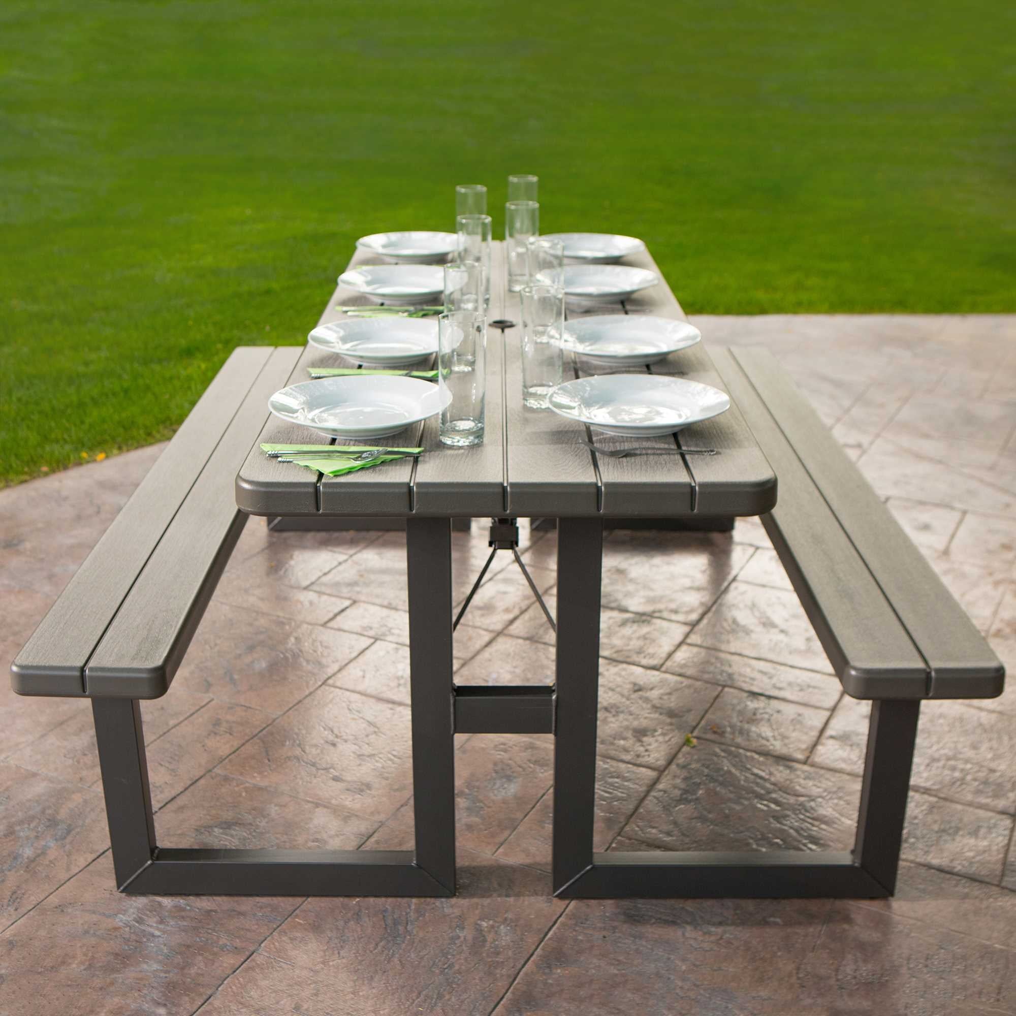 Lifetime 6-Foot Craftsman Outdoor Polyethylene Folding Picnic Table