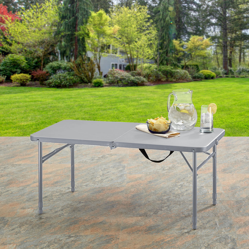 Mainstays 40 Adjustable Height Centerfold Folding Table, Black