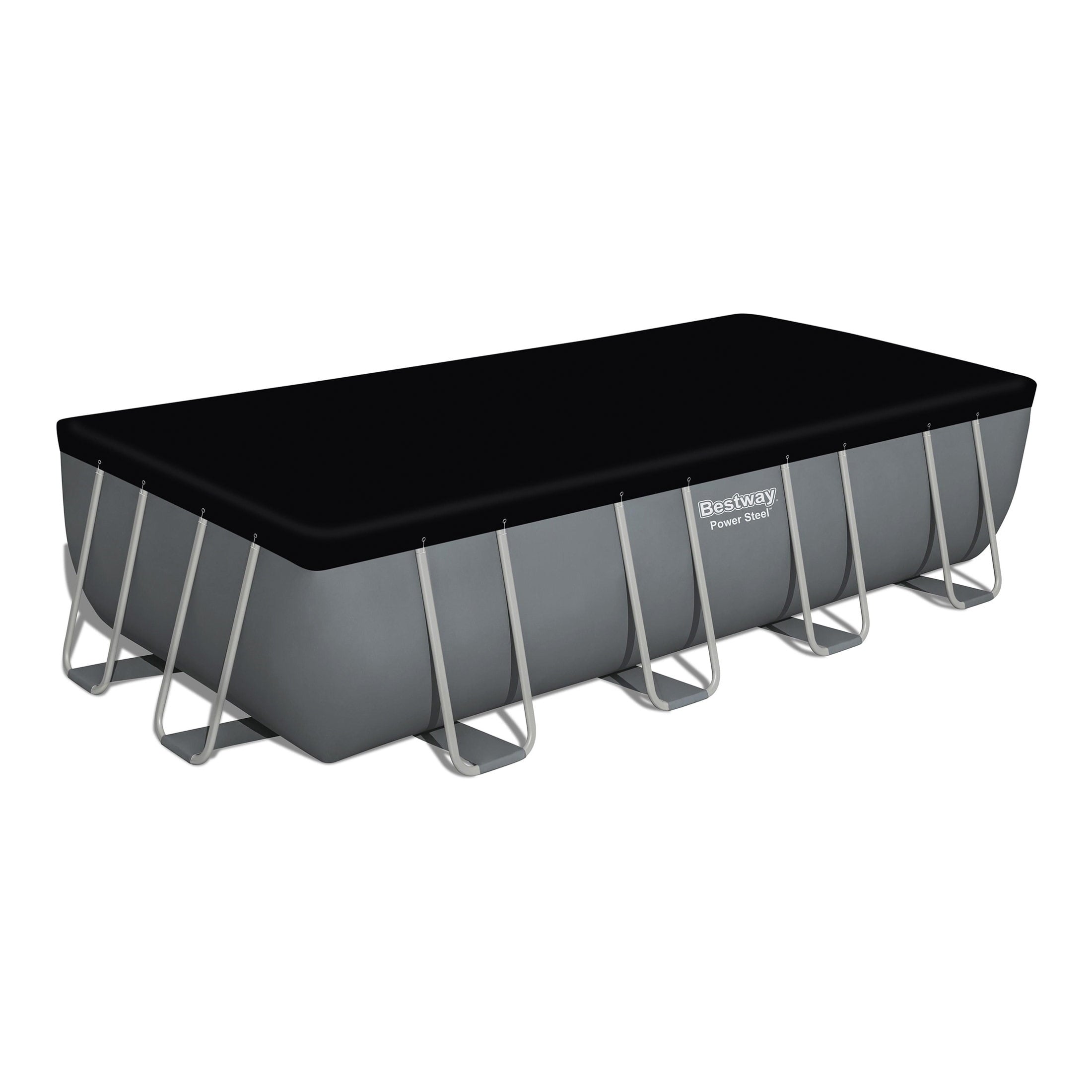 Bestway Power Steel 24’ x 12' x 52” Metal Frame Above Ground Pool, Gray