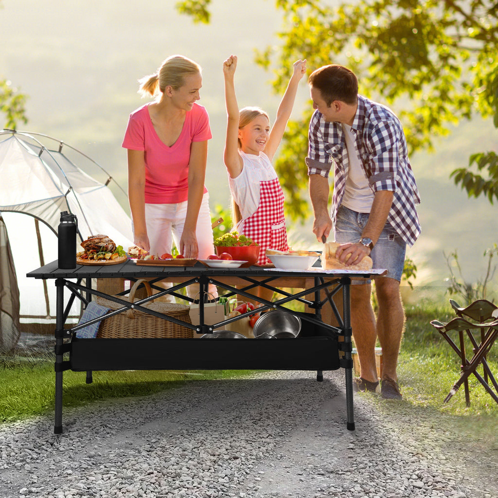 AMTPM Folding Camping Table Portable Outdoor Table(No Net Bag), Lightweight 0.5mm Steel Lightweight Camping Table,   for Indoor & Outdoor Picnic Hiking, Backpacking, Beach，37x 22
