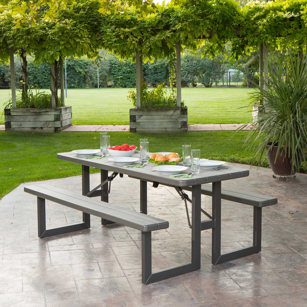 Lifetime 6-Foot Craftsman Outdoor Polyethylene Folding Picnic Table