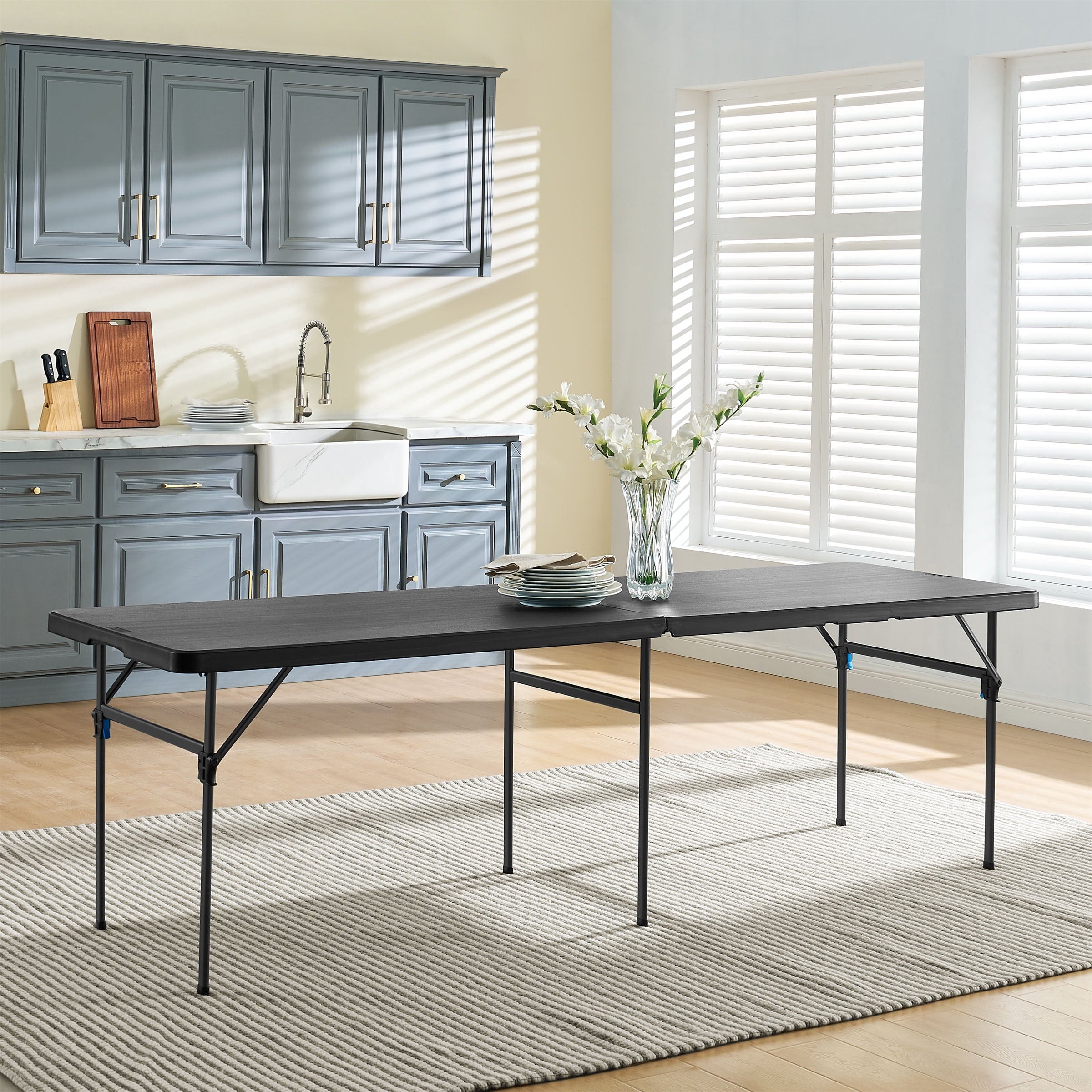 Mainstays 8' Rectangle Centerfold Folding Table, White