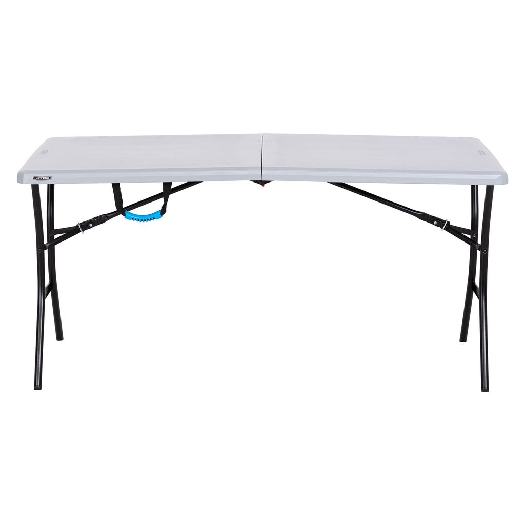 “Lifetime 5-Foot Fold-in-Half Table – Portable Indoor/Outdoor Utility Table for Camping, Events & Tailgating – Gray