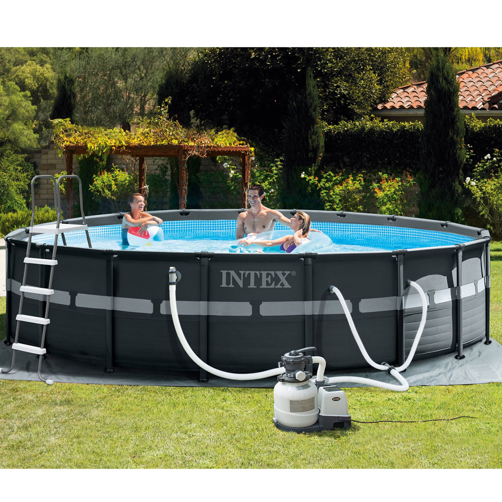 INTEX 18ft x 52in Ultra XTR Above Ground Swimming Pool, Sand Filter Pump, & Automatic Vacuum Cleaner