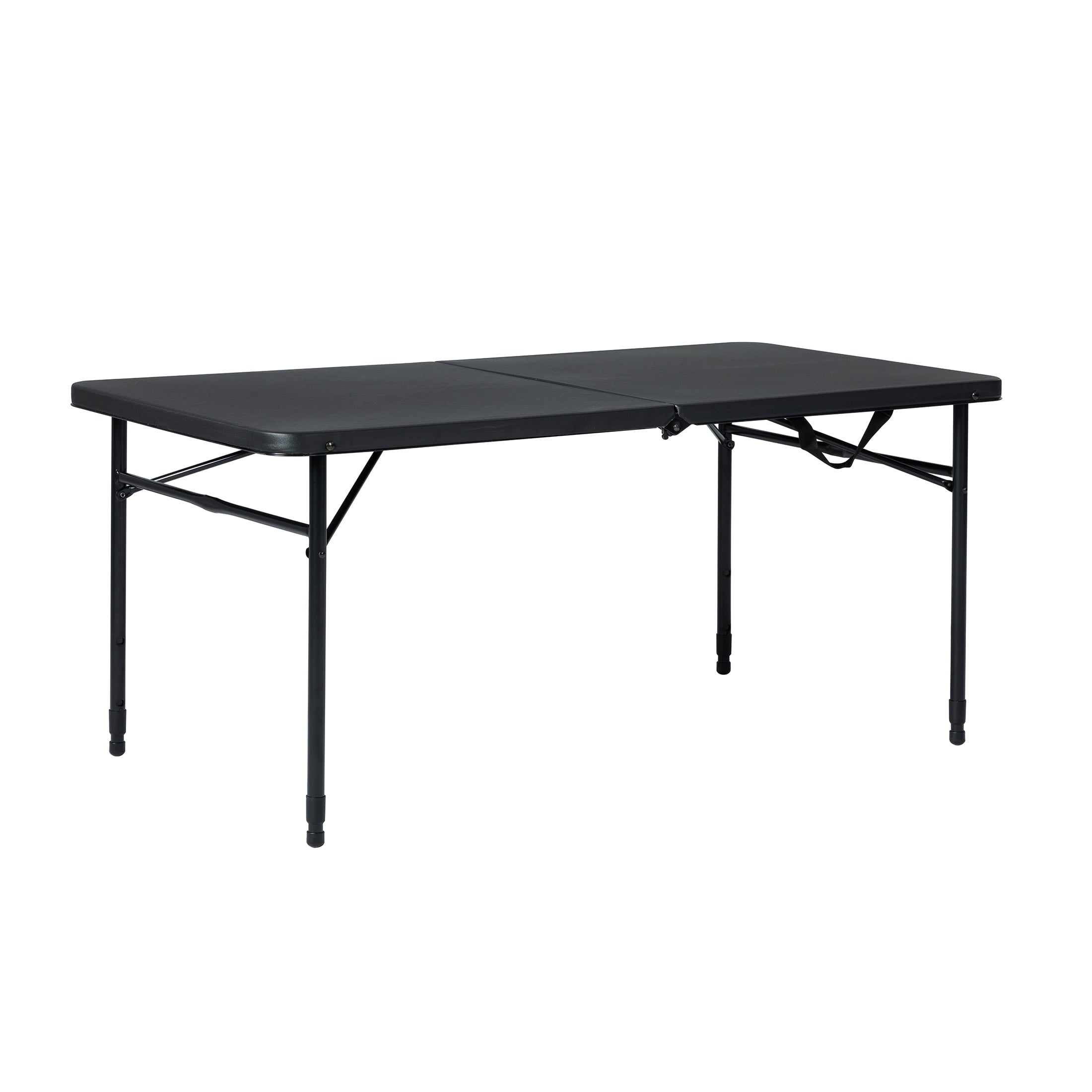 Mainstays 4' Adjustable Height Centerfold Folding Table, Black