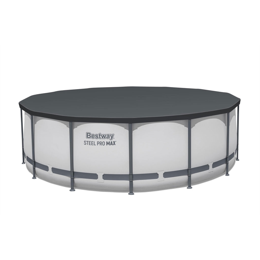 Bestway Steel Pro MAX 15'x42 Metal Frame Above Ground Pool Set w/ Pump, Ladder, & Cover