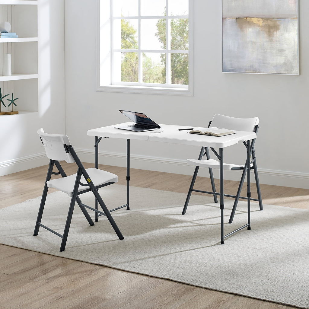 Mainstays 4' Adjustable Height Centerfold Folding Table, White