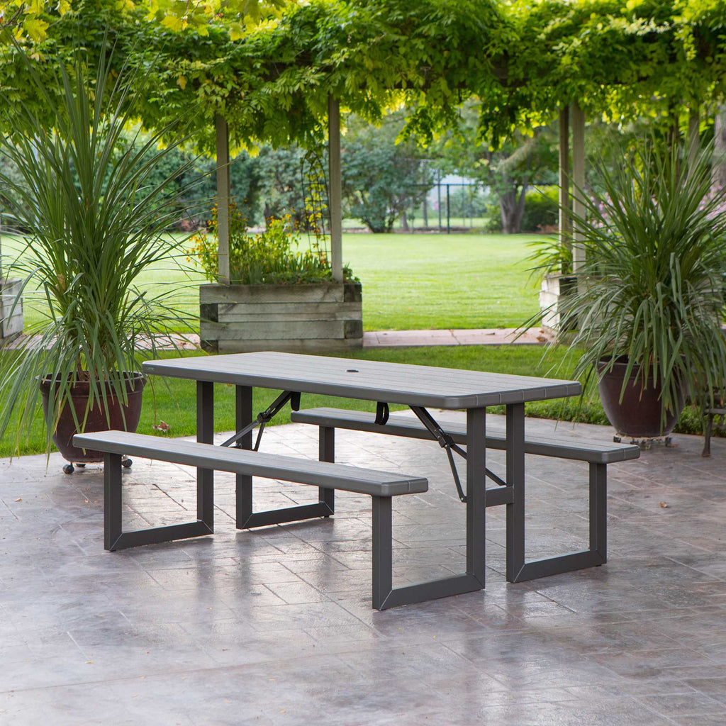 Lifetime 6-Foot Craftsman Outdoor Polyethylene Folding Picnic Table