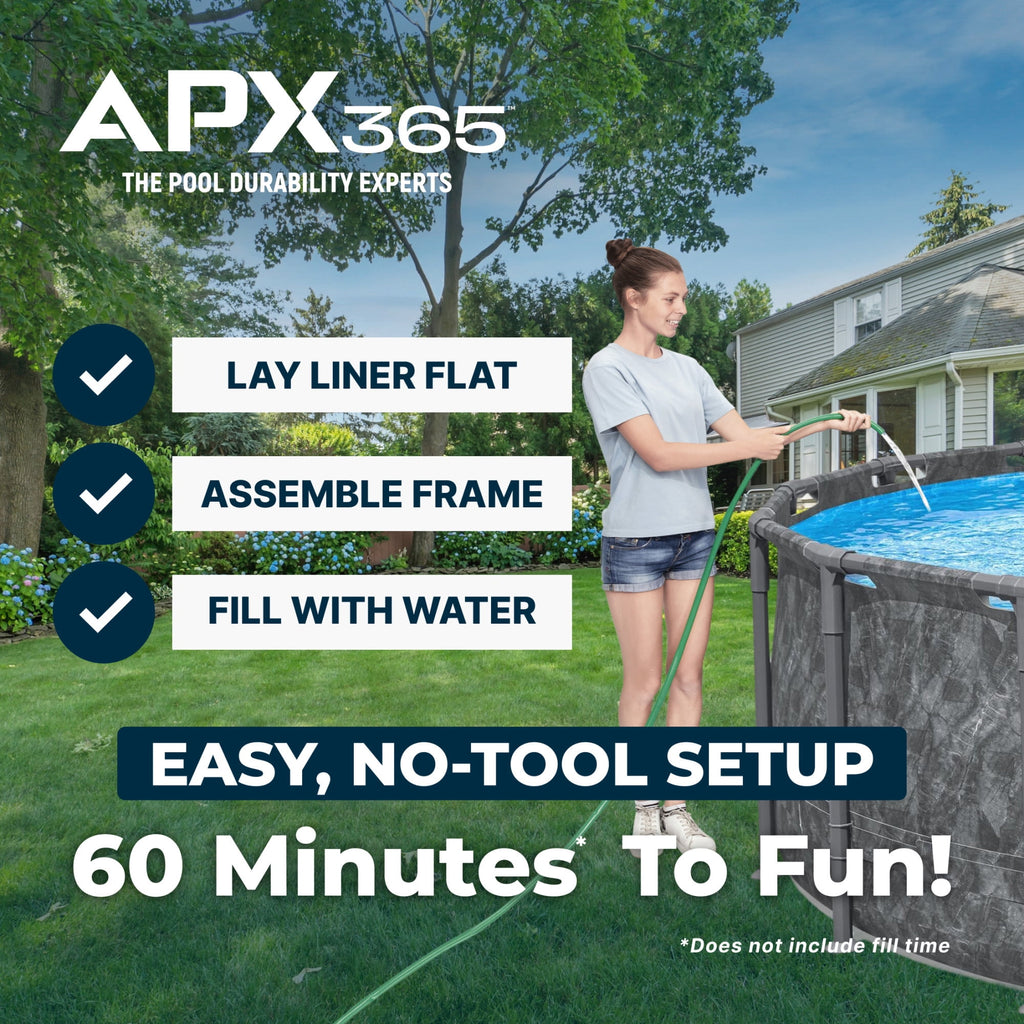 Bestway APX 365 18'x52 Metal Frame Above Ground Pool w/ Sand Filter Pump, Ladder & Cover