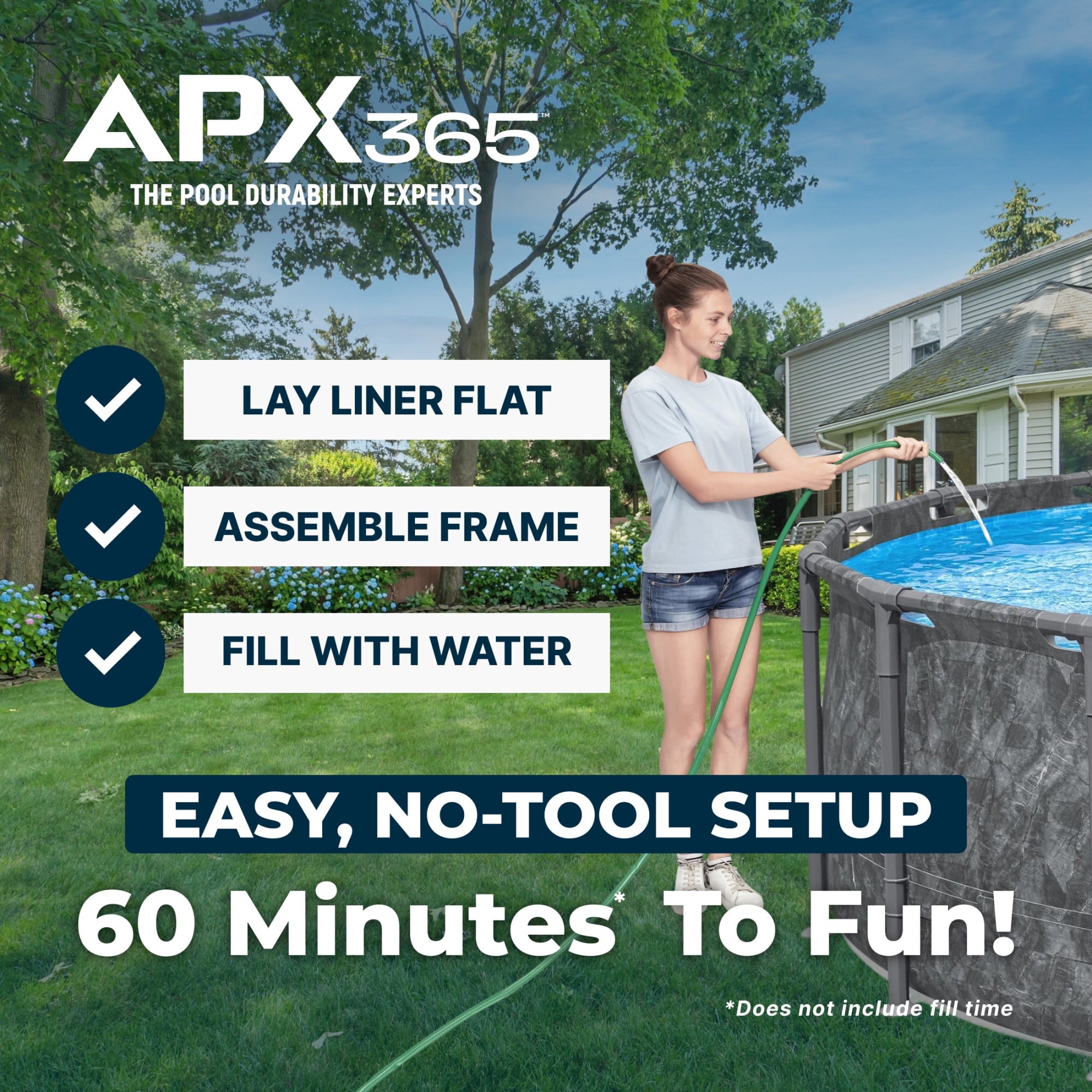 Bestway APX 365 18'x52 Metal Frame Above Ground Pool w/ Sand Filter Pump, Ladder & Cover