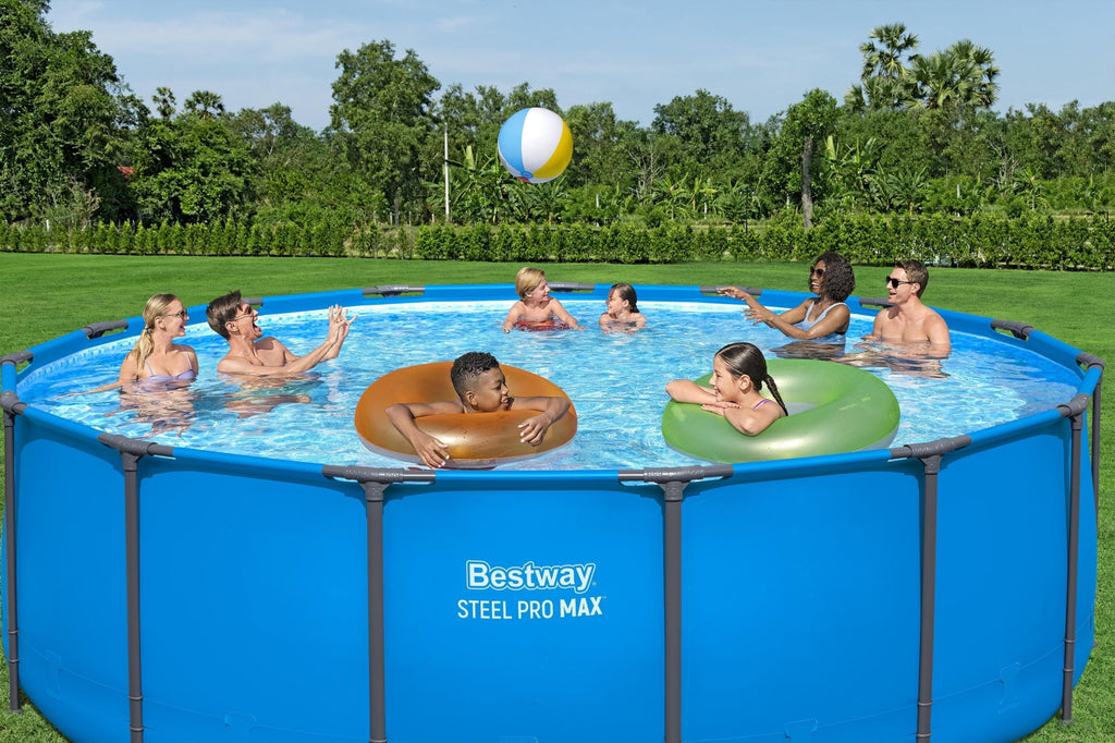 Bestway Steel Pro MAX 15' x 48 Round Above Ground Swimming Pool & Pool Ladder