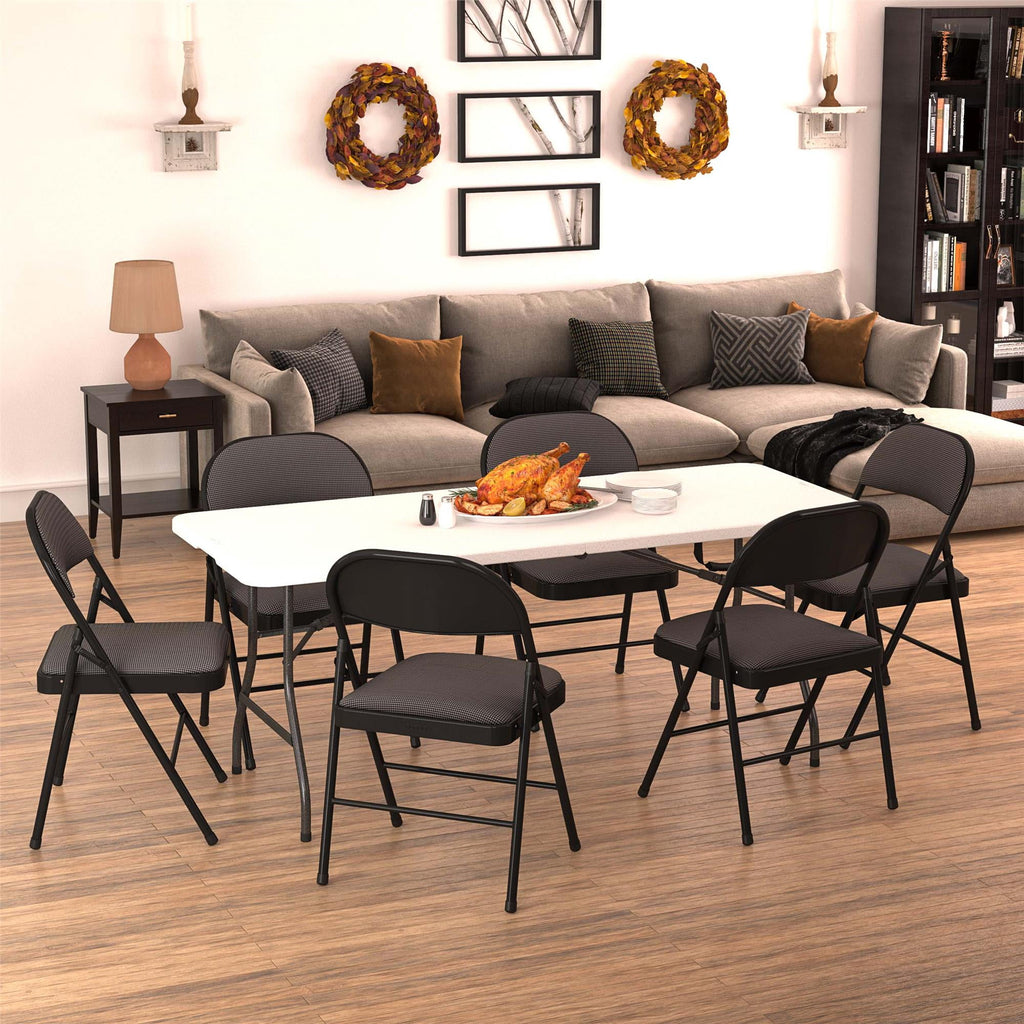 Cosco 6 Foot Premium Folding Table, White Speckle