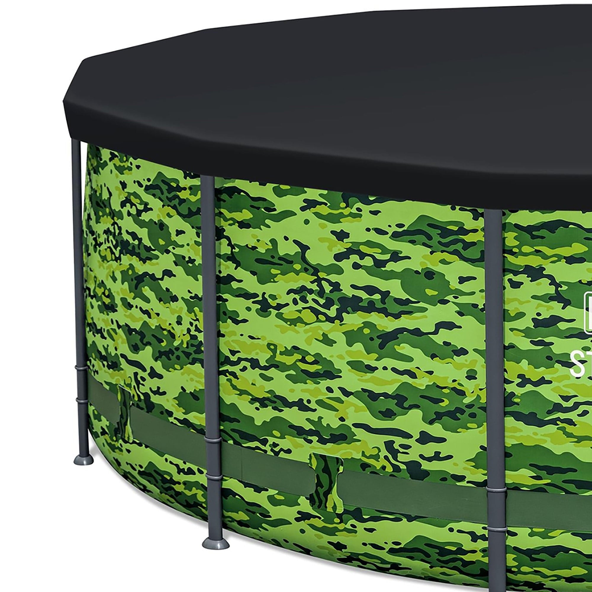 Bestway Steel Pro Max 14'x48 Camo Pool Set | Durable Construction, Easy Assembly, and All-Inclusive Accessories - above ground pool set with filter pump, ladder, and pool cover - No Tools Required!