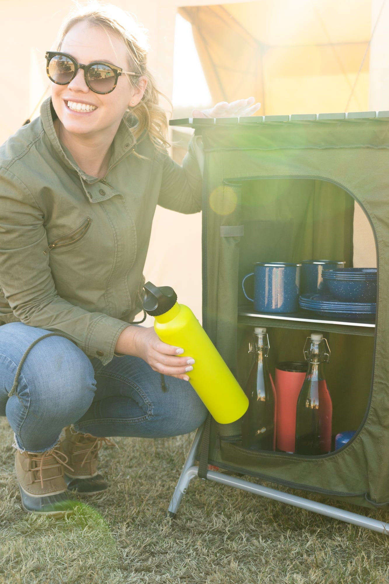 Ozark Trail Camping Table, Gray, 34.2Wx19.6Dx31.5H, New
