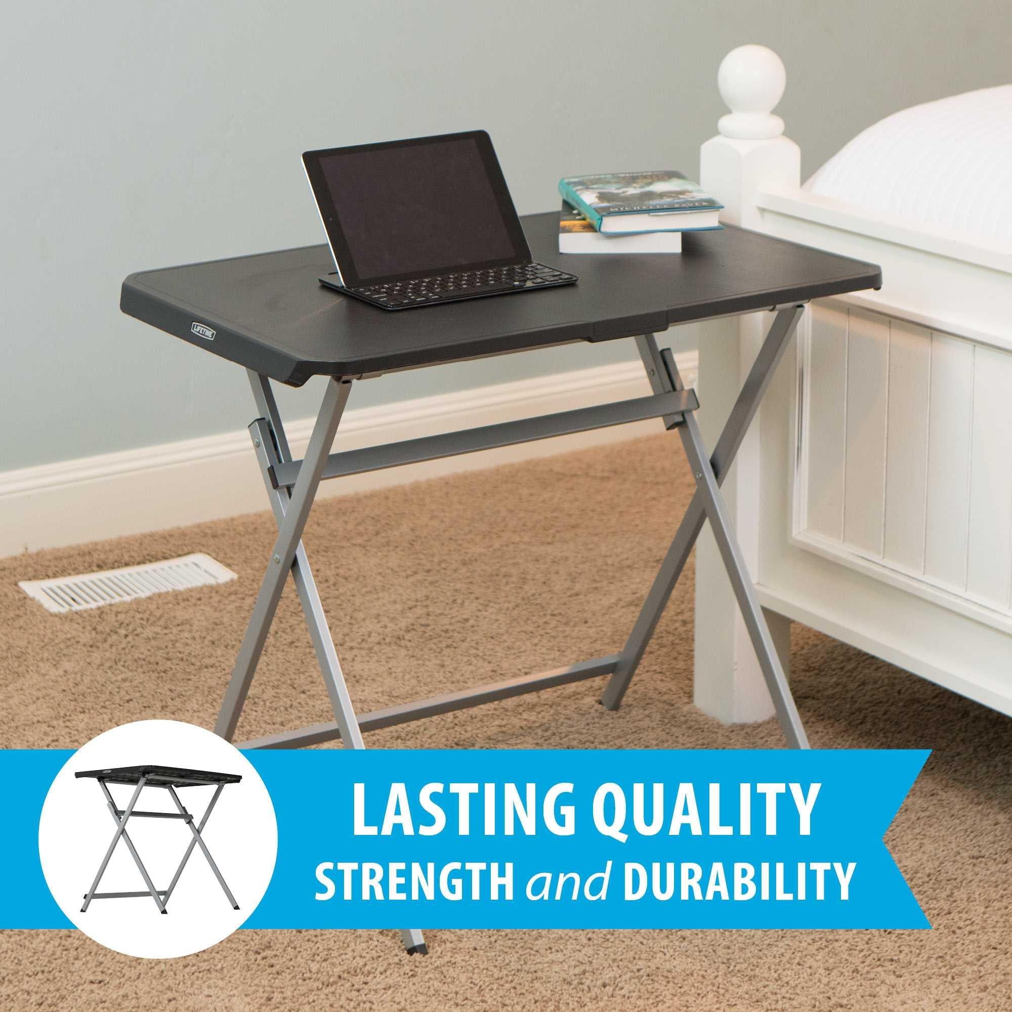 Lifetime 30-Inch Rectangle Folding Table, Light Commercial Grade, Indoor/Outdoor, Black