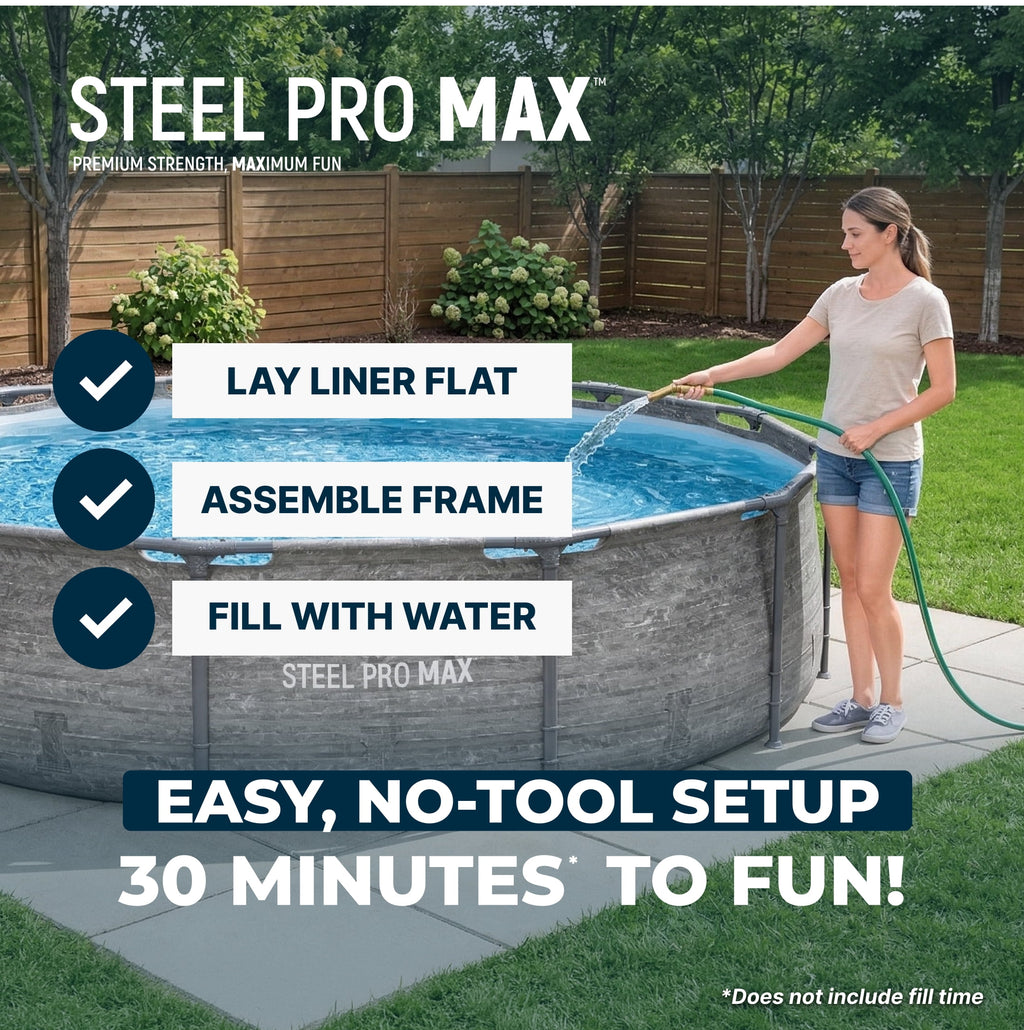 Bestway Steel Pro MAX 10'x30\ Metal Frame Above Ground Pool Set w/ Filter Pump & Cartridge