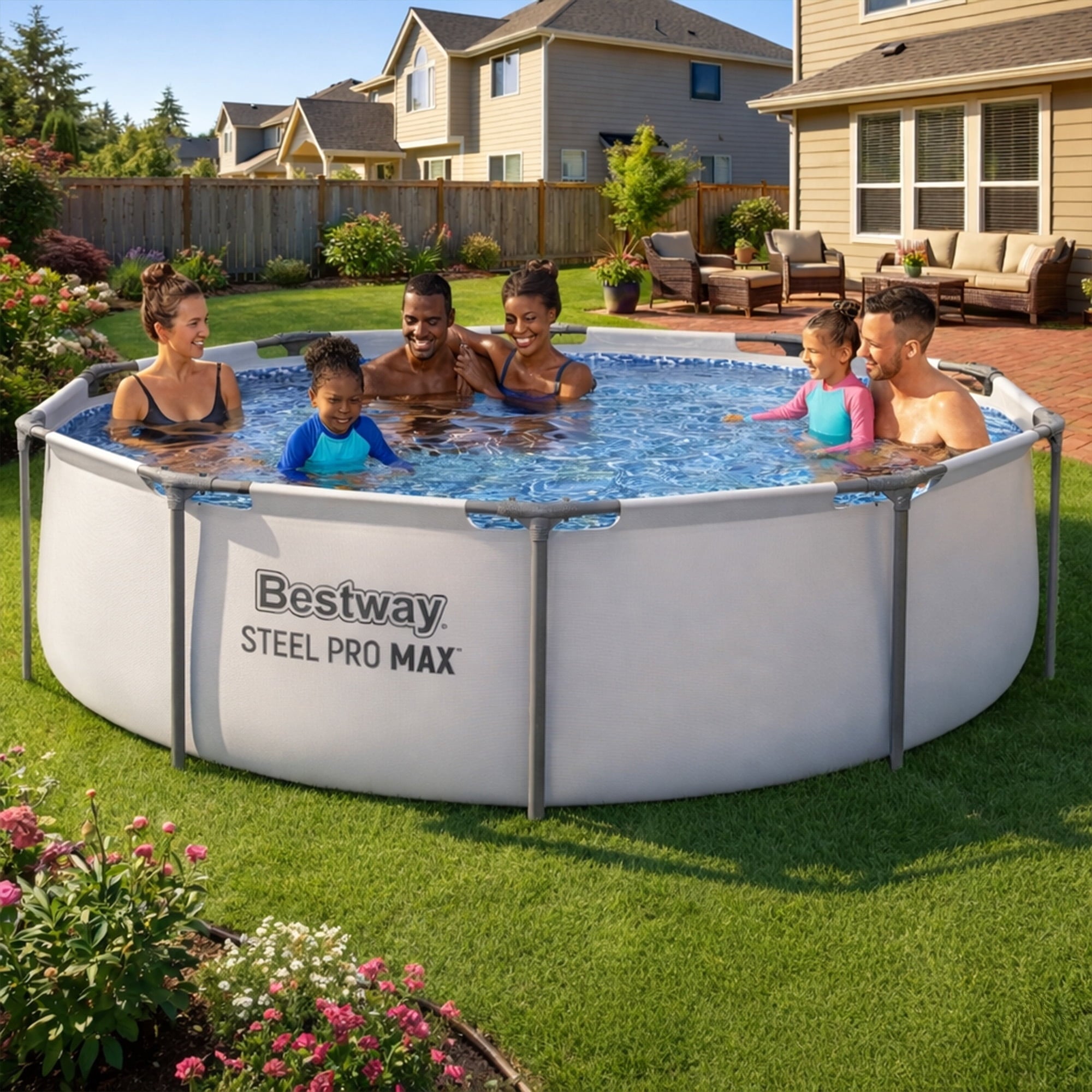 Bestway Steel Pro MAX 10'x30\ Metal Frame Above Ground Pool Set w/ Filter Pump & Cartridge