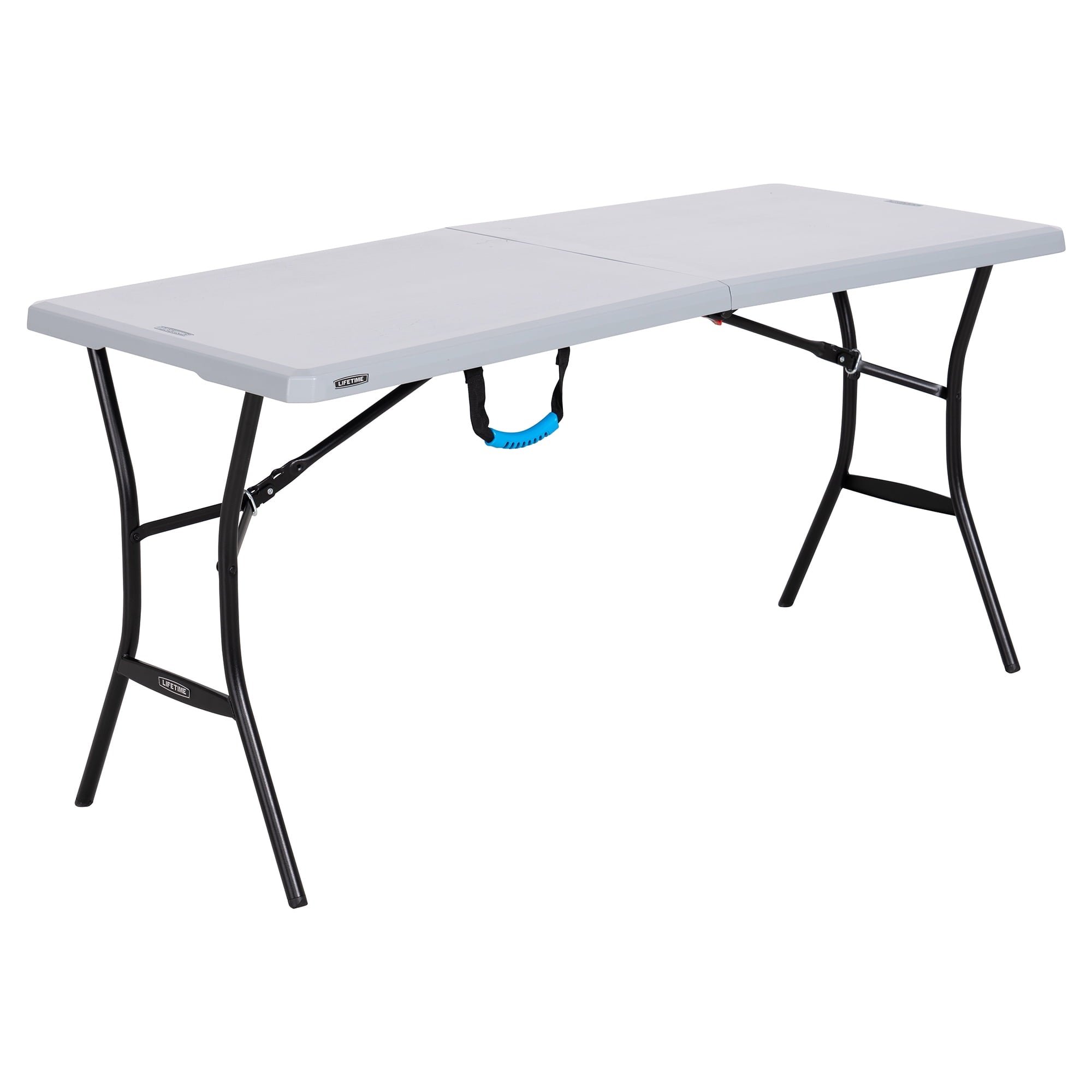 “Lifetime 5-Foot Fold-in-Half Table – Portable Indoor/Outdoor Utility Table for Camping, Events & Tailgating – Gray