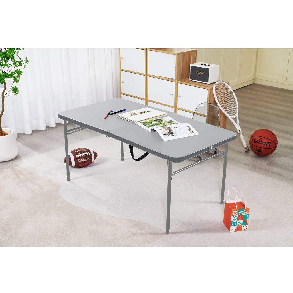 Mainstays 4' Adjustable Height Centerfold Folding Table, Black