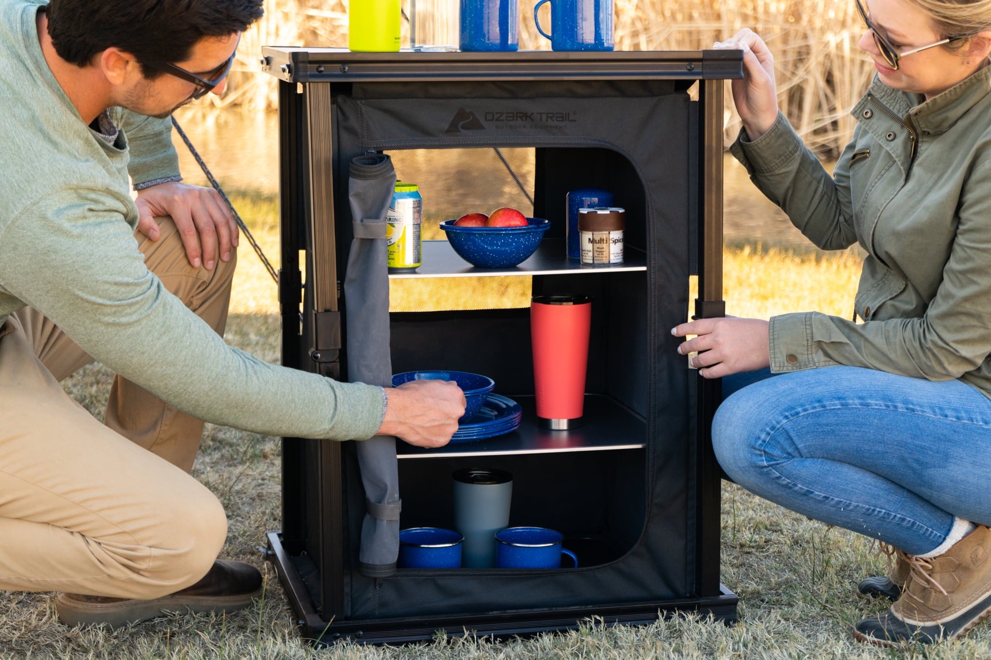 Ozark Trail Kitchen Organizer Hardtop Table, Gray, 23 x 20 x 31