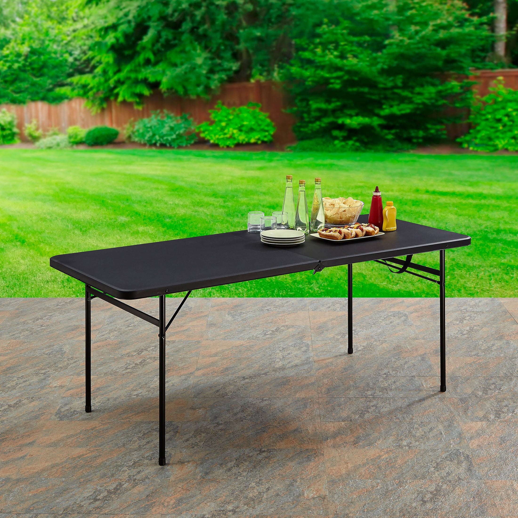 Mainstays 6' Rectangle Centerfold Folding Table, White