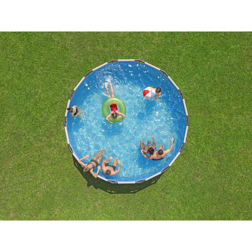 Bestway Steel Pro MAX 15'x42 Metal Frame Above Ground Pool Set w/ Pump, Ladder, & Cover