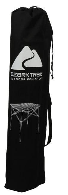 Ozark Trail Hazel Creek Square Folding Aluminum Roll-Top Camp Table, Brown