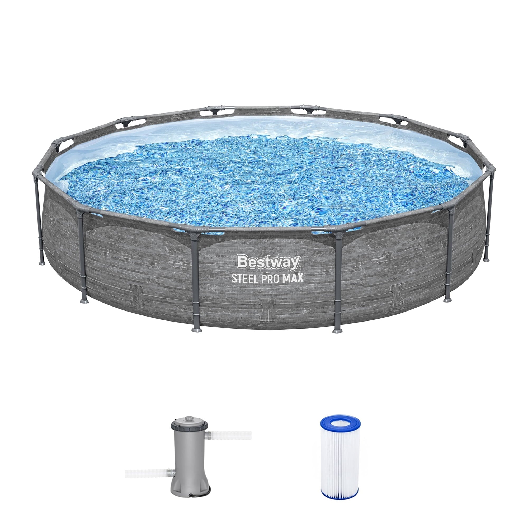 Bestway Steel Pro MAX 10'x30\ Metal Frame Above Ground Pool Set w/ Filter Pump & Cartridge