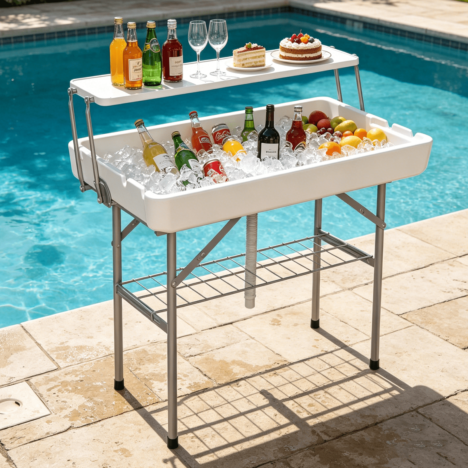 EVOKEDEN 42.5 Fish Cleaning Table w/ Sink, Folding Camping Table & Fish Cleaning Station w/ Measure Mark