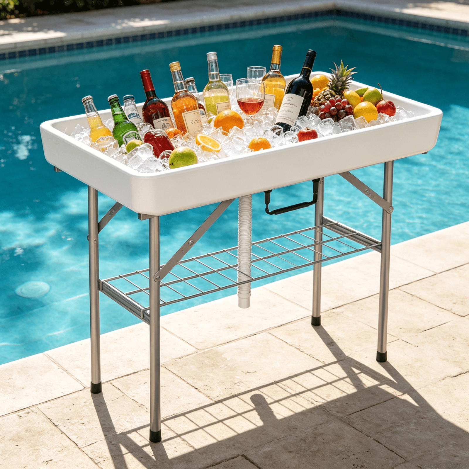 EVOKEDEN 42.5 Fish Cleaning Table w/ Sink, Folding Camping Table & Fish Cleaning Station w/ Measure Mark